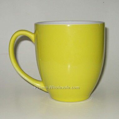 16 Oz 2 Tone Bistro Ceramic Mug *yellow Outside / White Inside* (Screened)