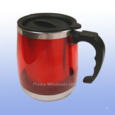 16 Oz Wide Base Stainless Mug - Red