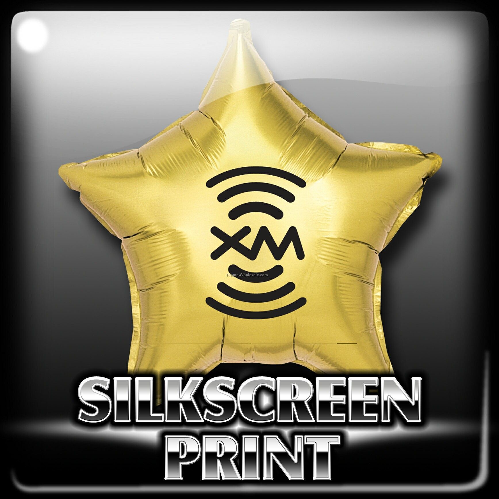 18" Foil Balloon, Star Shape; Silkscreen Printing