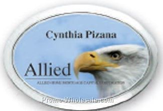 2-3/8"x1-1/2" Oval Full Color Release Badge