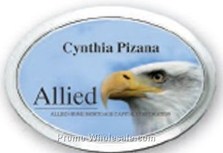 2-3/8"x1-1/2" Oval Full Color Release Badge