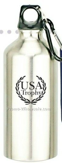 20 Oz. Survivor Stainless Steel Sports Water Bottle / Silver/Black