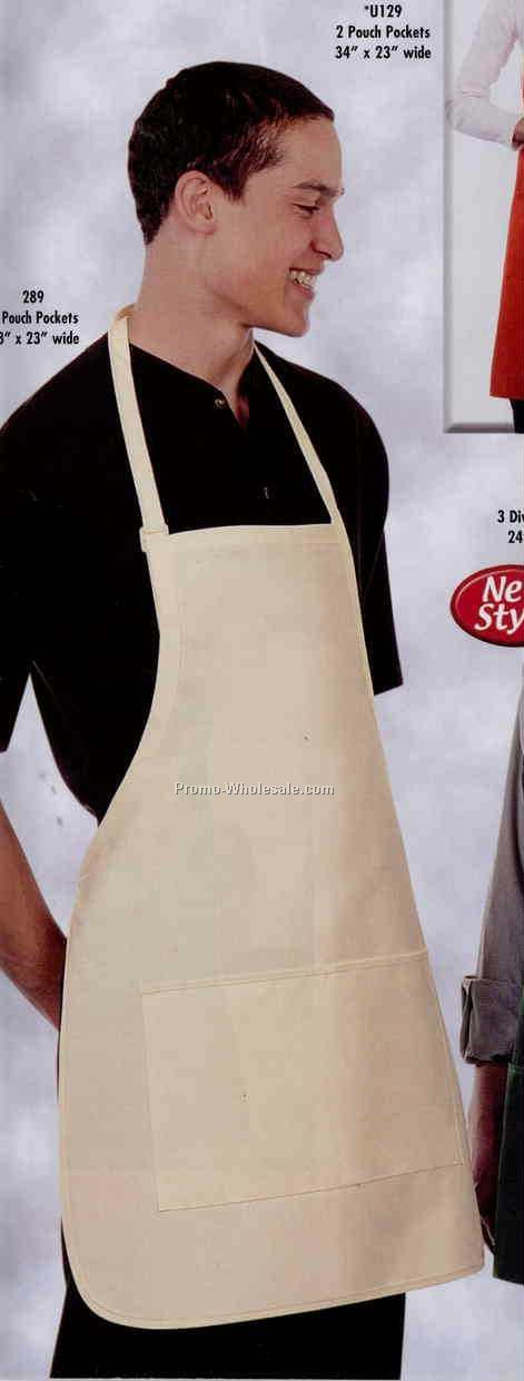 28"x23" Pinstripe Transitions Bib Apron W/ 2 Divisional Pouch Pocket