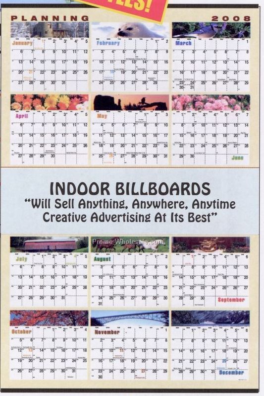 29"x45" Wall Calendar 12 Month Yearly Planning