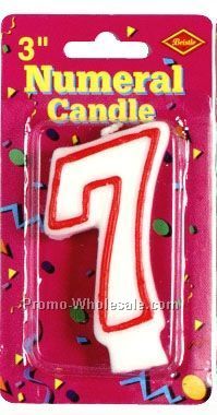 3" Outlined Number 7 Numeral Candle
