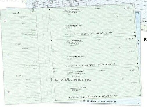 3 To A Page Check Green General Use Checks