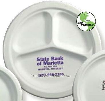 3-compartment Chinet Paper Plate
