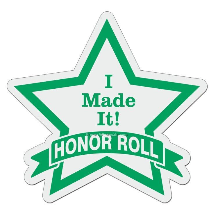 3"x3" Star With Banner Plastic Badge