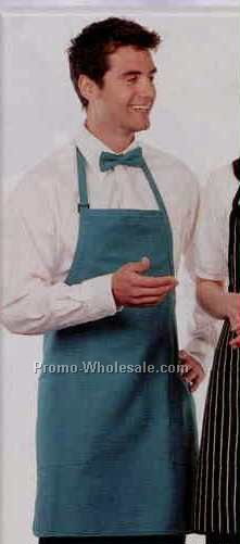 30"x27" Pinstripe Bib Apron W/ 2 Patch Pockets