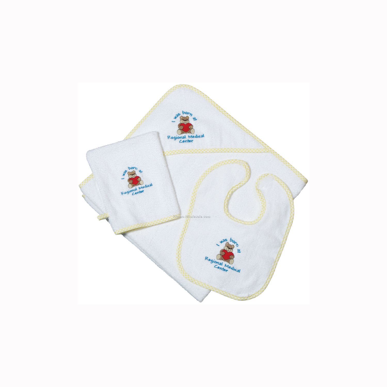 30"x40" Cotton Fleece Receiving Baby Blanket (Embroidered)
