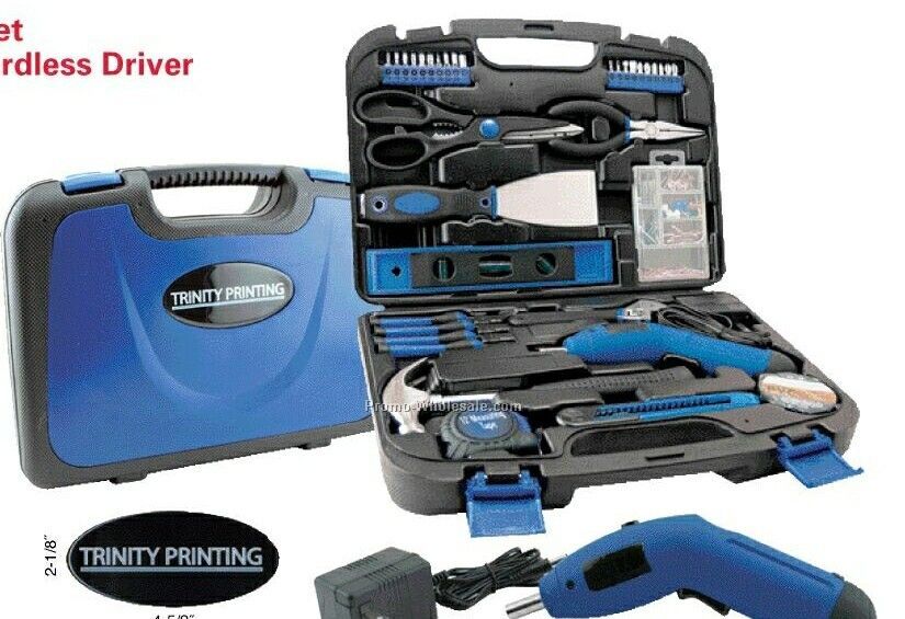 35-piece Home Tool Set With Rechargeable Cordless Driver