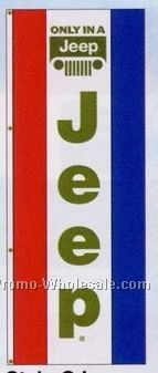 3'x8' Stock Double Face Dealer Rotator Logo Flags - Only In A Jeep