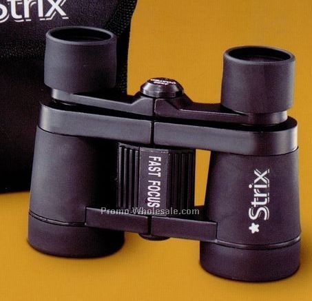 4-1/2"x3-1/2" Rubberized 4x30 Magnification Binoculars With Pouch