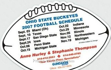 4-1/4"x6-3/8" Quikey Football Shape Sports Schedule Magnet