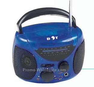 4-3/4"x3-1/2"x3" Blue Mini AM/FM Boom Box Radio