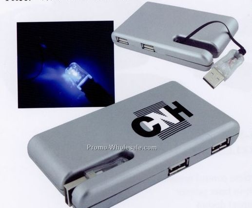 4"x2-2/4" USB Four Extra Ports W/ Retractable USB Cable