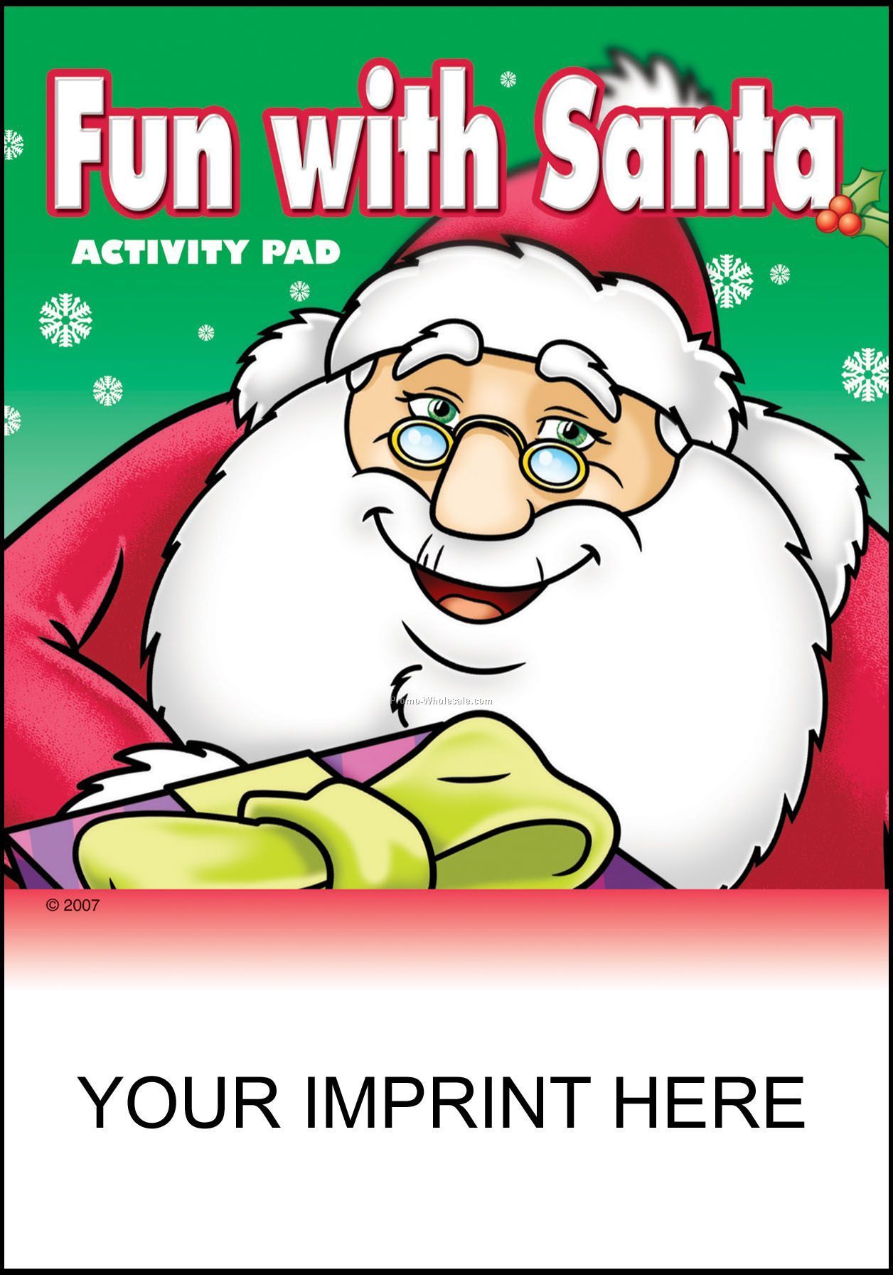 5-1/4"x7-3/4" Fun With Santa Activity Green Pad