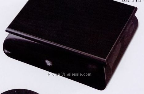 5"x2"x4-1/4" Box W / Rounded Side & Hinged Lid - Jet Black