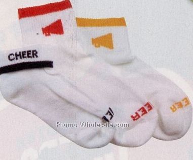 50% Cotton Megaphone Women's Cheer Socks (9-11)
