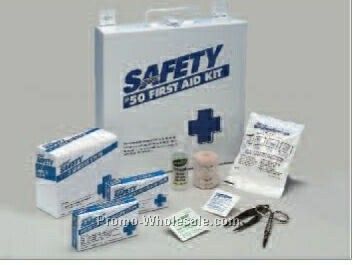 50 Unit Metal First Aid Kit (10"x10"x2-3/4")