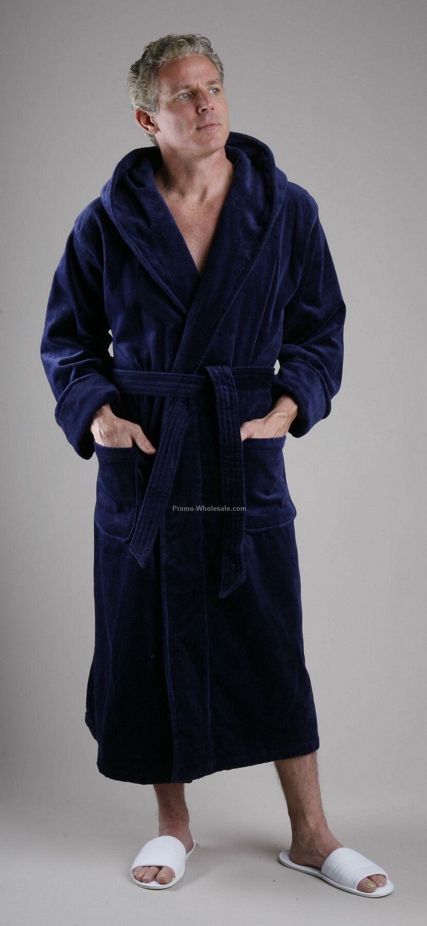 52" Rolled Cuff Turkish Velour Premier Hooded Robe (Osfm)