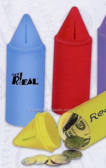 6" Crayon Bank W/O Stock Graphic (Blank)