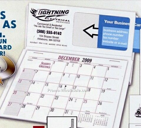 6-1/2"x7" White Business Card Mem-o-rite Calendar - Before June 1