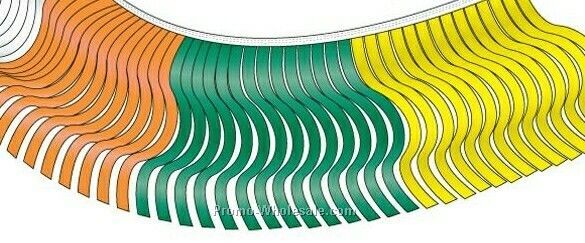 60' 4 Mil Fiesta Pennants W/ 36 Per String - Green/ White