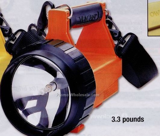 7-1/2" Orange Dual Filament Vulcan Thermoplast Rechargeable Lantern (Ac/Dc)