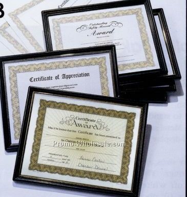 8-1/2"x11" Plastic Appreciation Certificate Frame