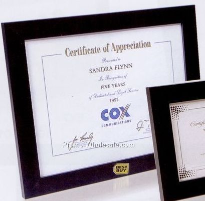 8-1/2"x11" Polymer Certificate Frame W/ Matte Black Finish