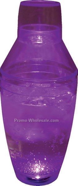 8 Oz. Clear Light Up Drink Shaker W/ Violet Purple LED