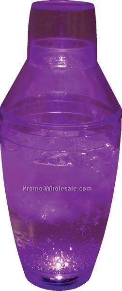 8 Oz. Clear Light Up Drink Shaker W/ Violet Purple LED