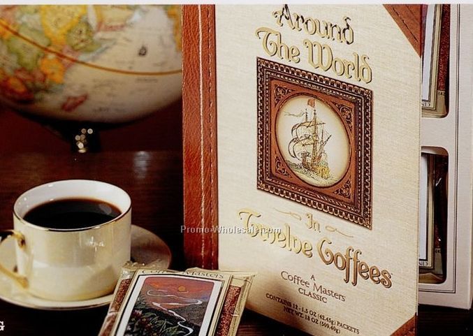 8"x1-3.4"x10-1/8" Robust Coffee - 12 Coffees Around The World