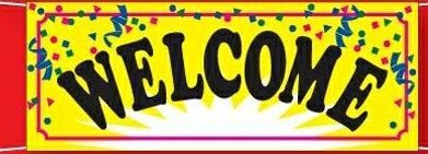 8'x3' Stock Printed Confetti Banners - Welcome