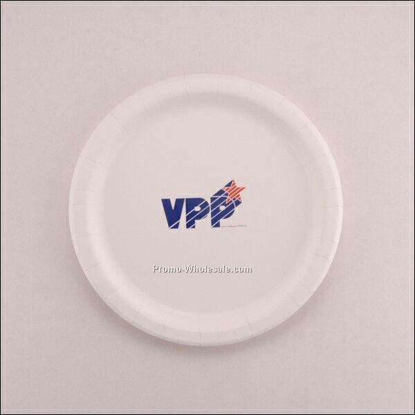 9" Coated White Paper Plate