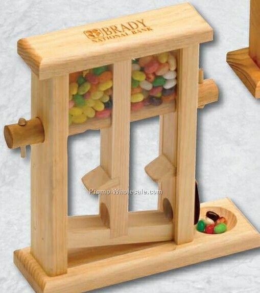 9-1/2"x10-1/2"x3-1/2" Two Chamber Wood Candy Tower