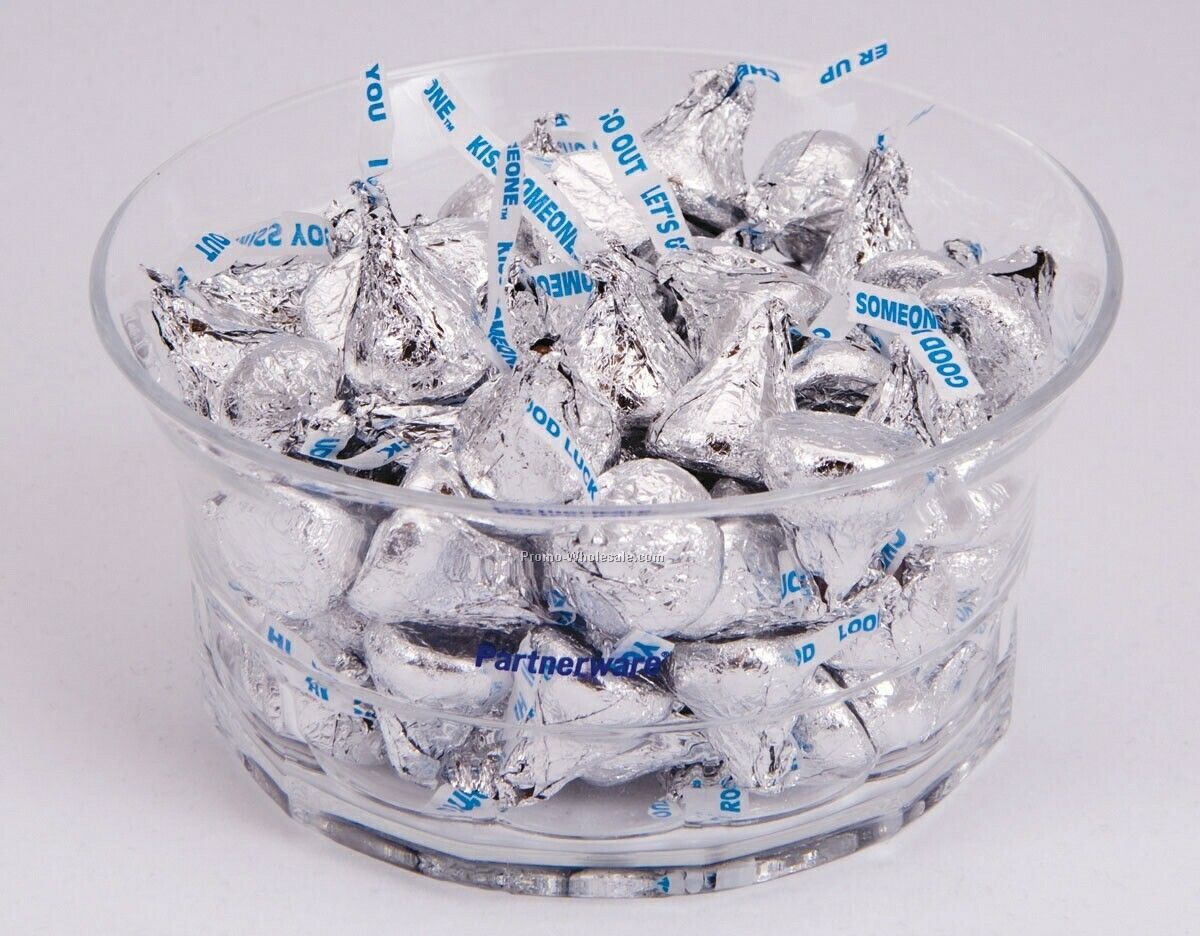Acrylic Candy Dish Filled With Hershey's Kisses