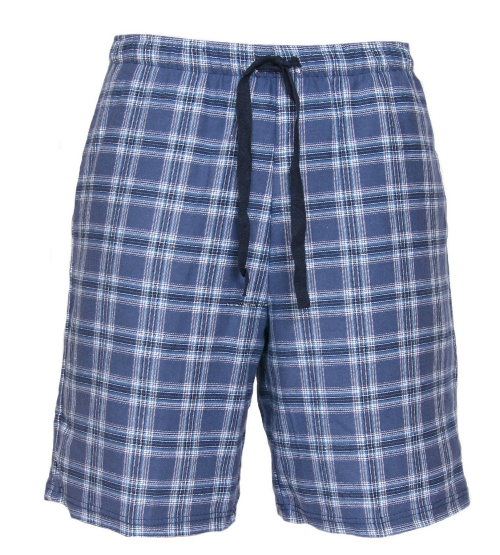 Adults' Royal Blue/ White Flannel Dorm Shorts (2xl)