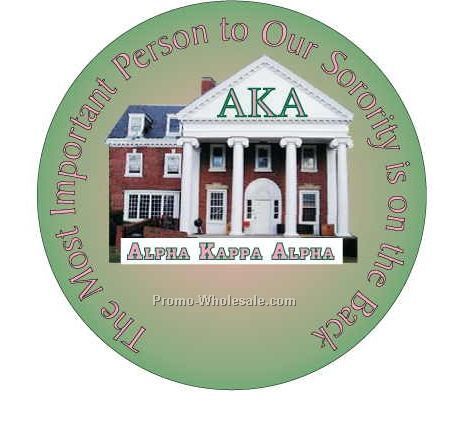 Alpha Kappa Alpha Sorority House Round Mirror W/ Full Mirror Back (2-1/2")