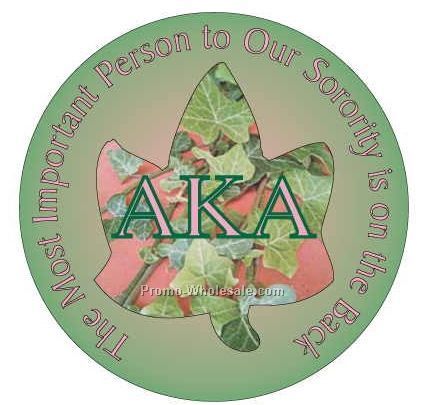 Alpha Kappa Alpha Sorority Ivy Round Mirror W/ Full Mirror Back (2-1/2")