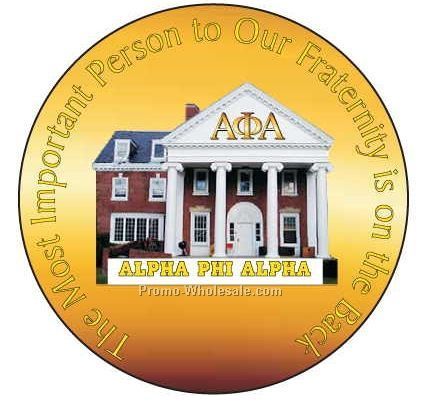 Alpha Phi Alpha Fraternity House Round Mirror W/ Full Mirror Back (2-1/2")