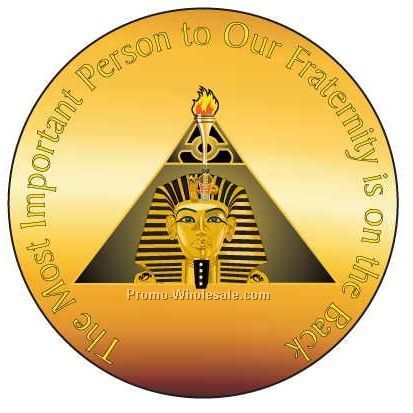 Alpha Phi Alpha Fraternity Pyramid Round Mirror W/ Full Mirror Back(2-1/2")