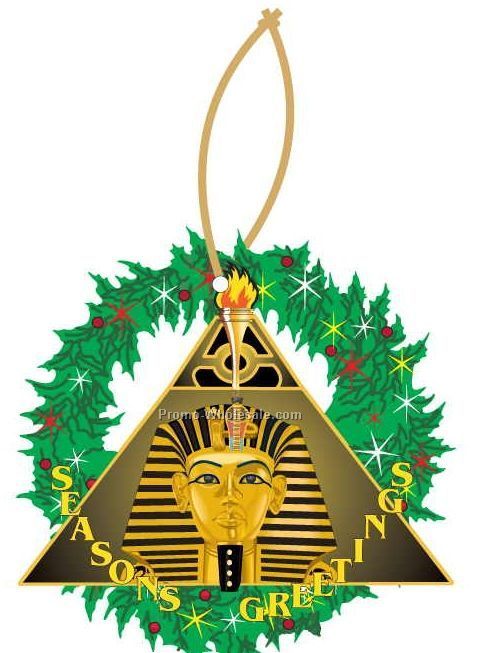 Alpha Phi Alpha Fraternity Pyramid Wreath Ornament W/Mirror Back (12 Sq In)