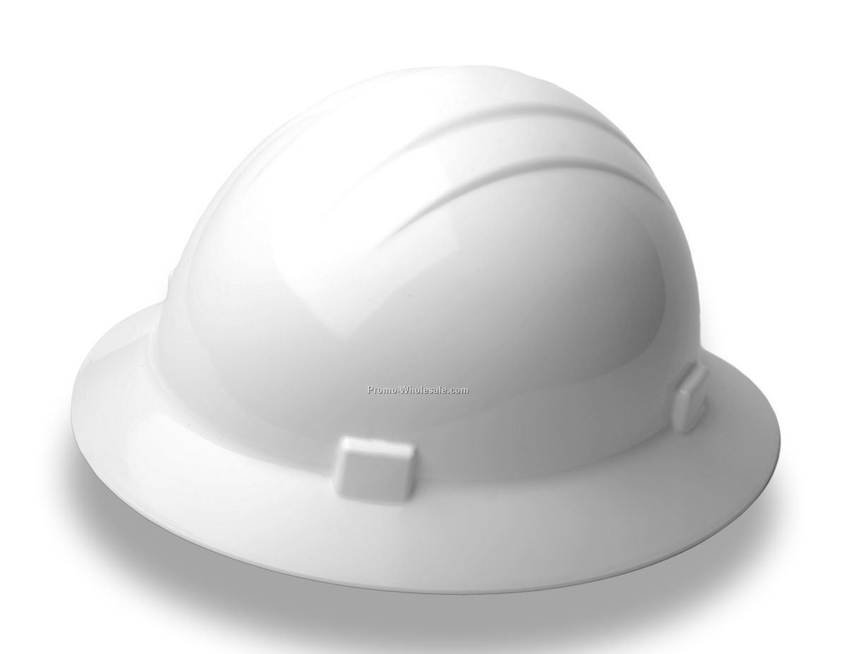 Americana Mega Ratchet Full Brim Safety Hats (White)