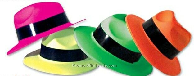 Assorted Neon Color Gangster Hats