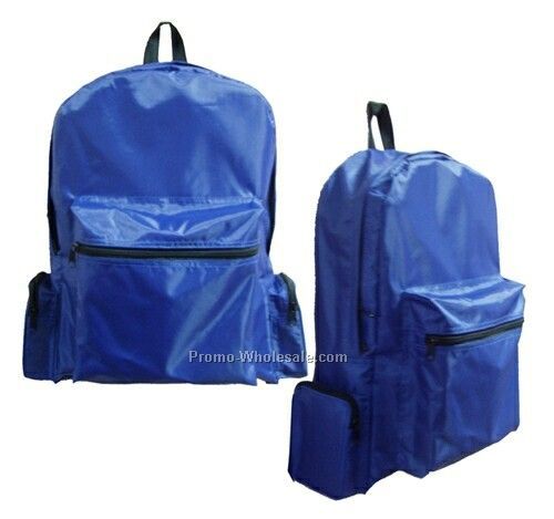 Backpack W/ Front Zipper Pocket - 600d