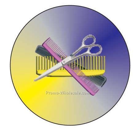 Beautician Combo Badge W/ Metal Pin (2-1/2")
