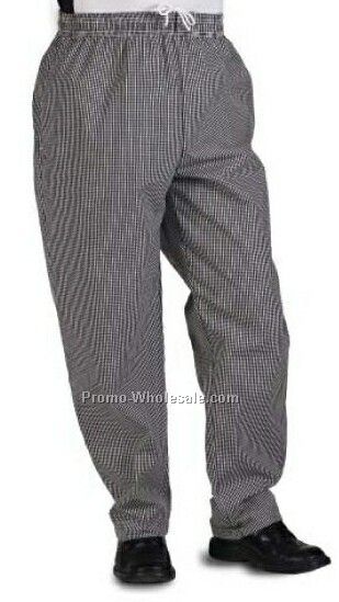 Black & White Check 5-1/2 Oz. Poly Cotton Baggy Chef Pant - (Xs-xl)