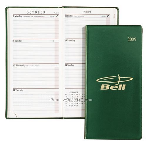 Black Cherry Sun Graphix Bonded Leather Continental Planner (White Paper)